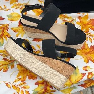 Cute black heel wedges